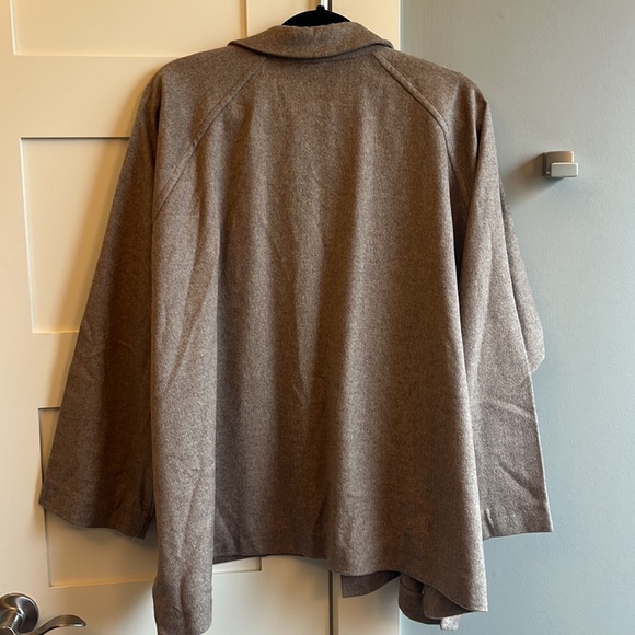Eskandar cashmere mink tan brown swing jacket open oversized flowy size 1 - Picture 9 of 15